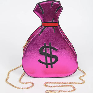 PINK MONEY CROSS-BODY BAG